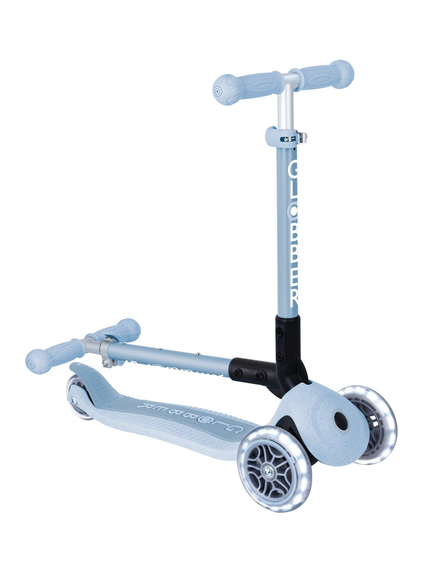 Trottinette 3 roues JUNIOR FOLDABLE LIGHTS ECOLOGIC - Bleu ciel 3/6