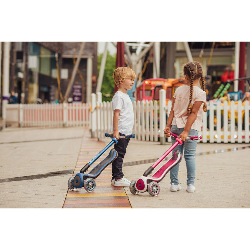 GLOBBER ELITE PRIME pink-weiß, mit Leuchtrollen und Leuchtdeck