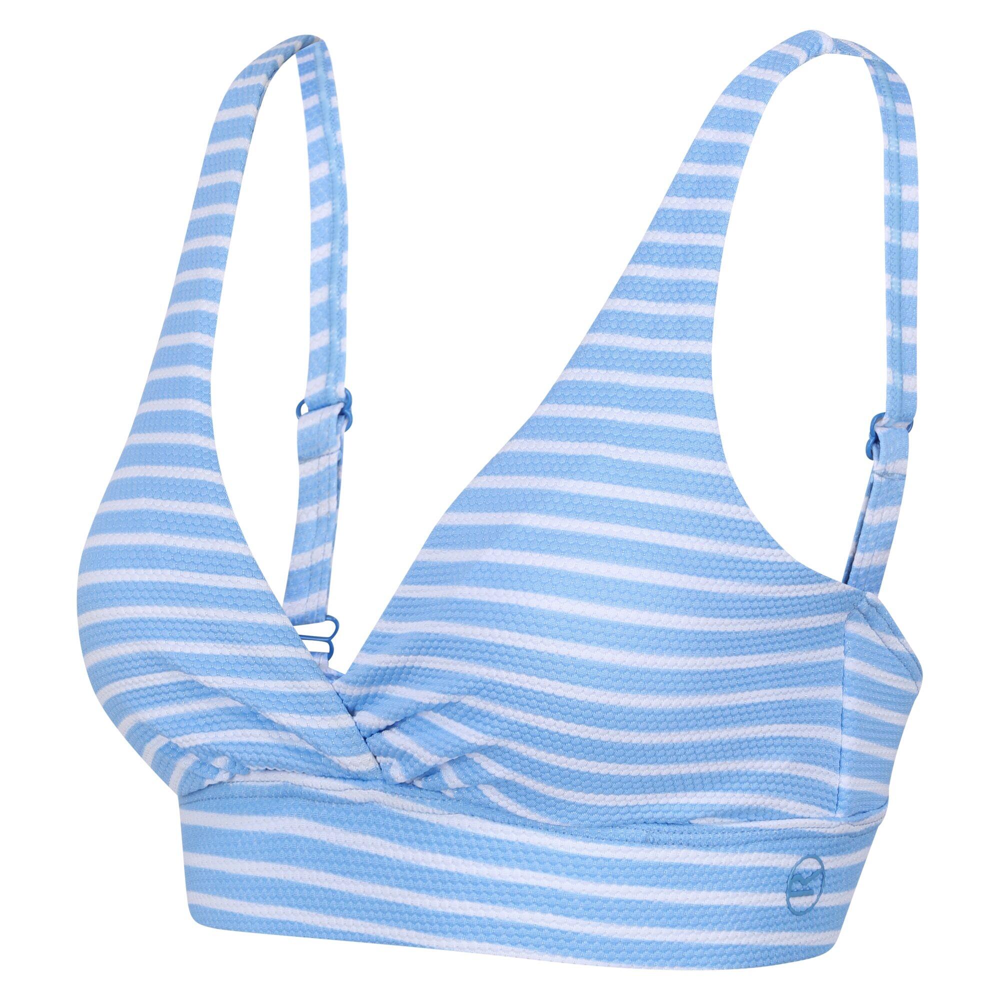 Womens/Ladies Paloma Stripe Textured Bikini Top (Elysium Blue/White) 3/5