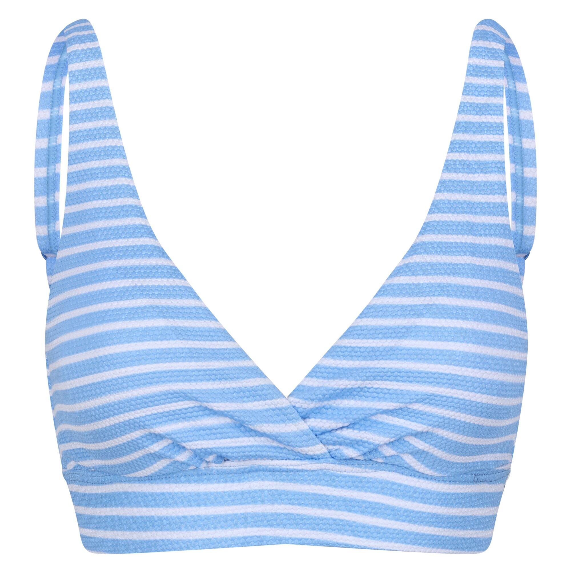 REGATTA Womens/Ladies Paloma Stripe Textured Bikini Top (Elysium Blue/White)