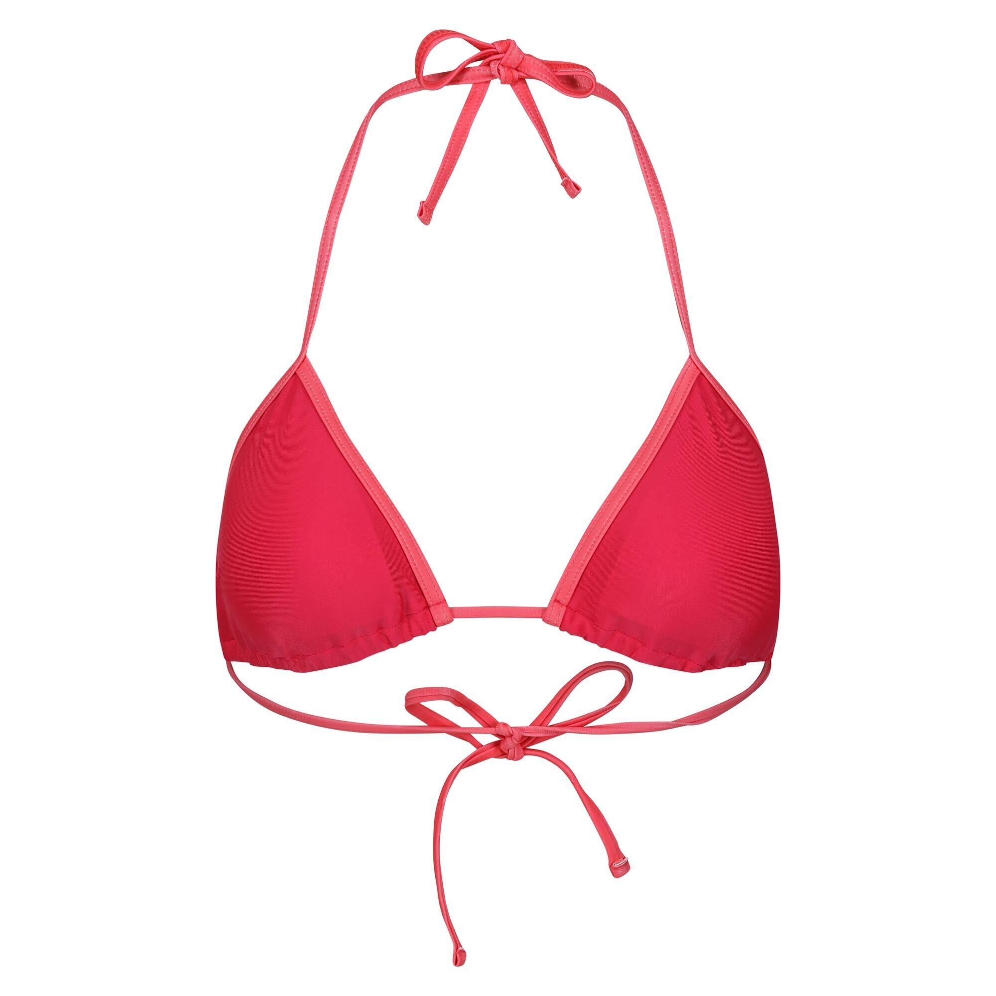 Womens Ladies Aceana Plain Bikini Top Bright Blush Peach Bloom