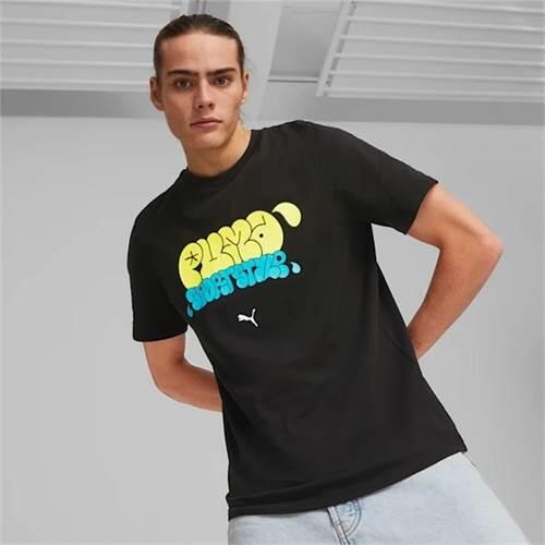 T-shirt uomo puma graffiti tee nero in cotone 2/5
