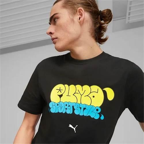 T-shirt uomo puma graffiti tee nero in cotone 5/5
