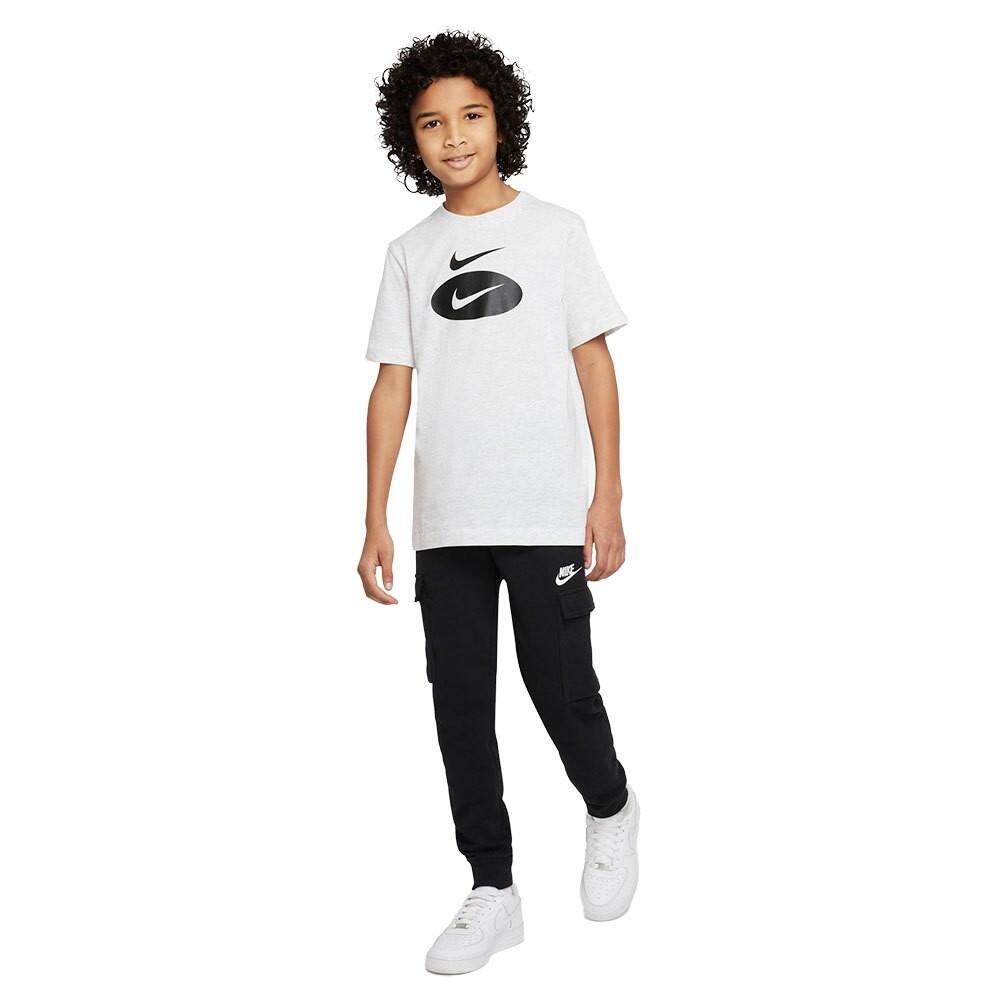 T-shirt ragazzo nike sportswear 100% cotone-grigio-do1808-051 4/4