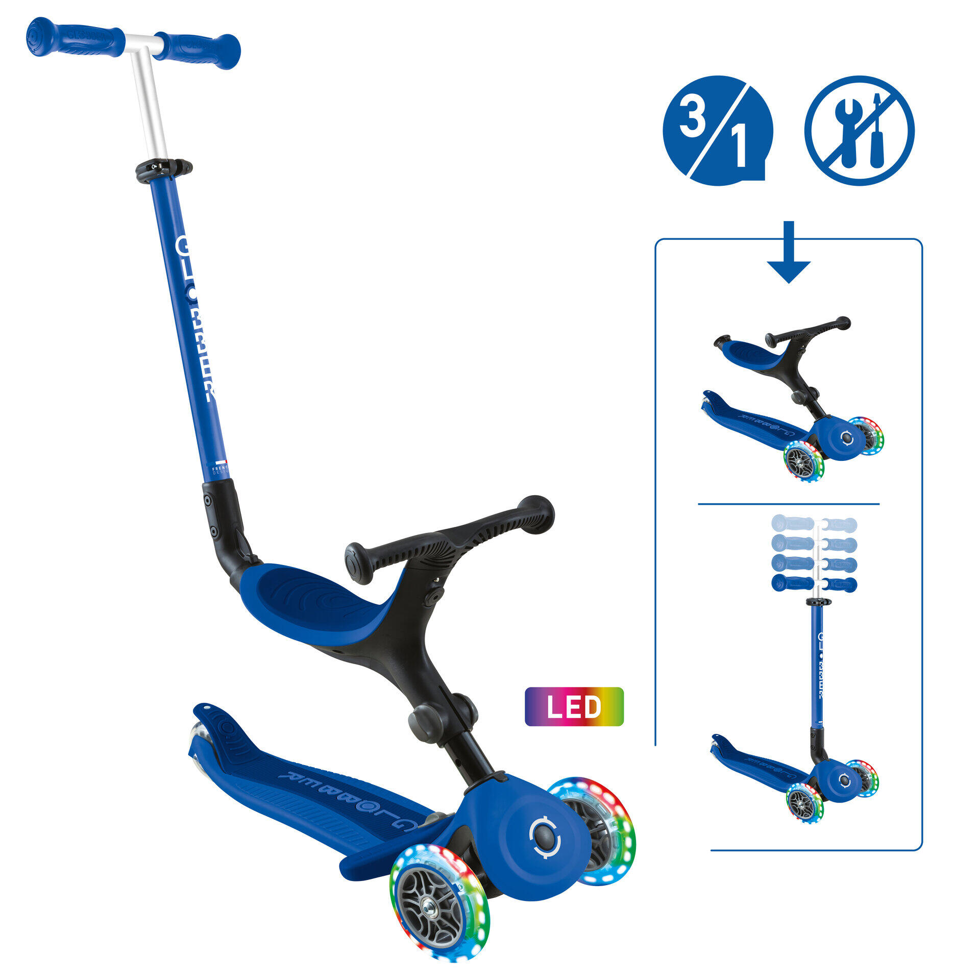 GLOBBER Globber Go Up Active Lights Blue