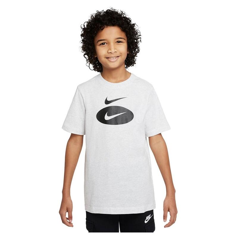 T-shirt ragazzo nike sportswear % cotone-grigio-do-