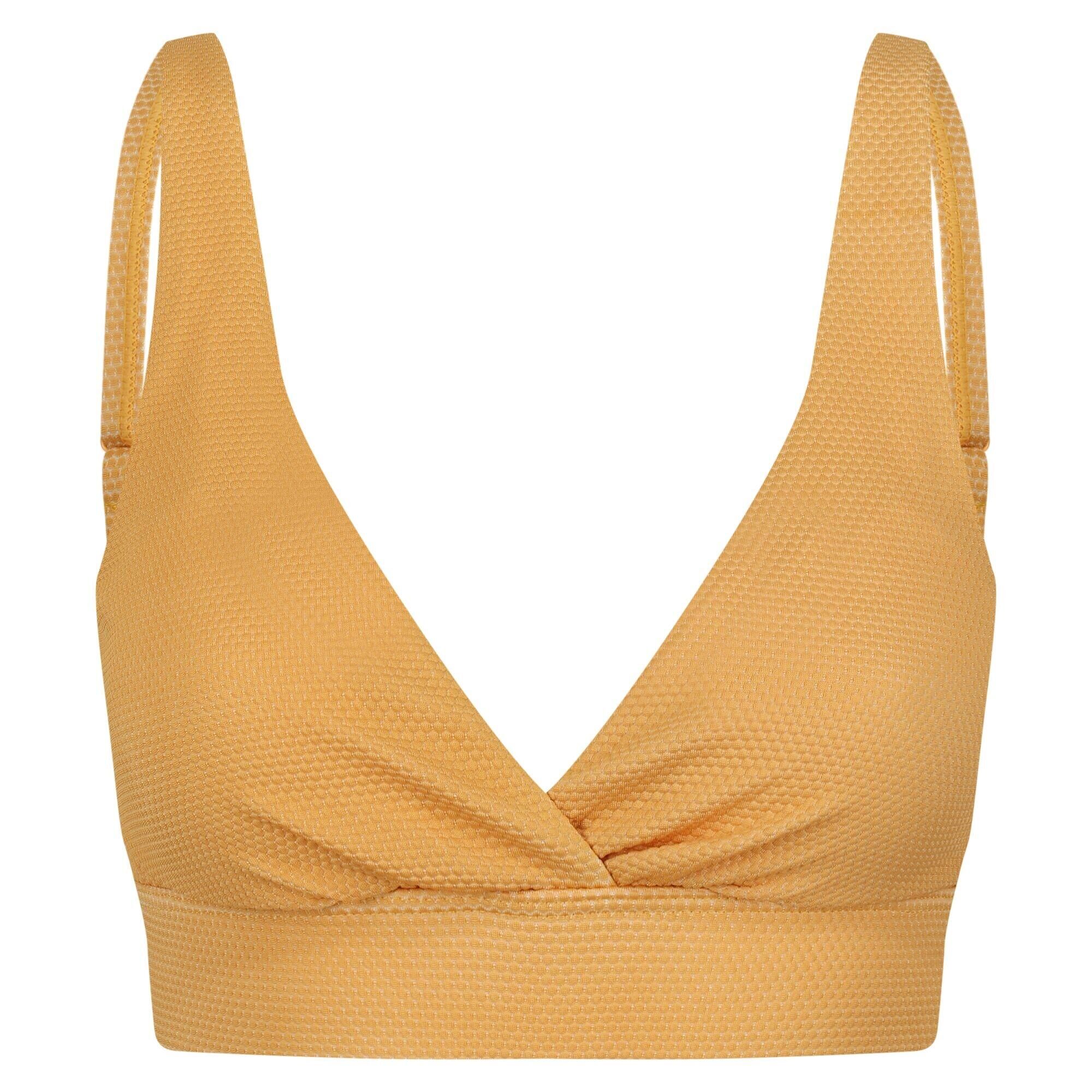 REGATTA Womens/Ladies Paloma Textured Bikini Top (Mango Yellow)