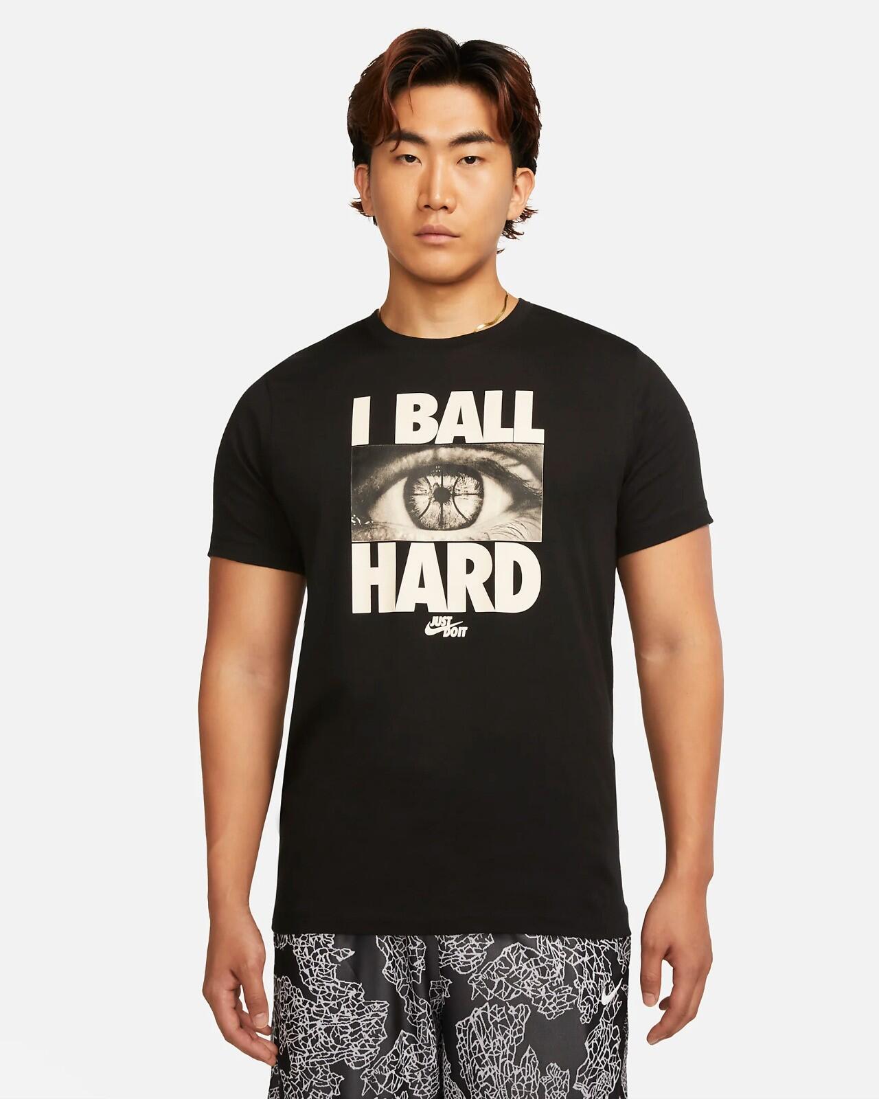 T-shirt uomo nike dri-fit tee verb p2 nero in cotone 1/3