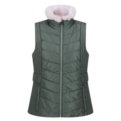 Dames wildrose baffled gilet (donker bosgroen)