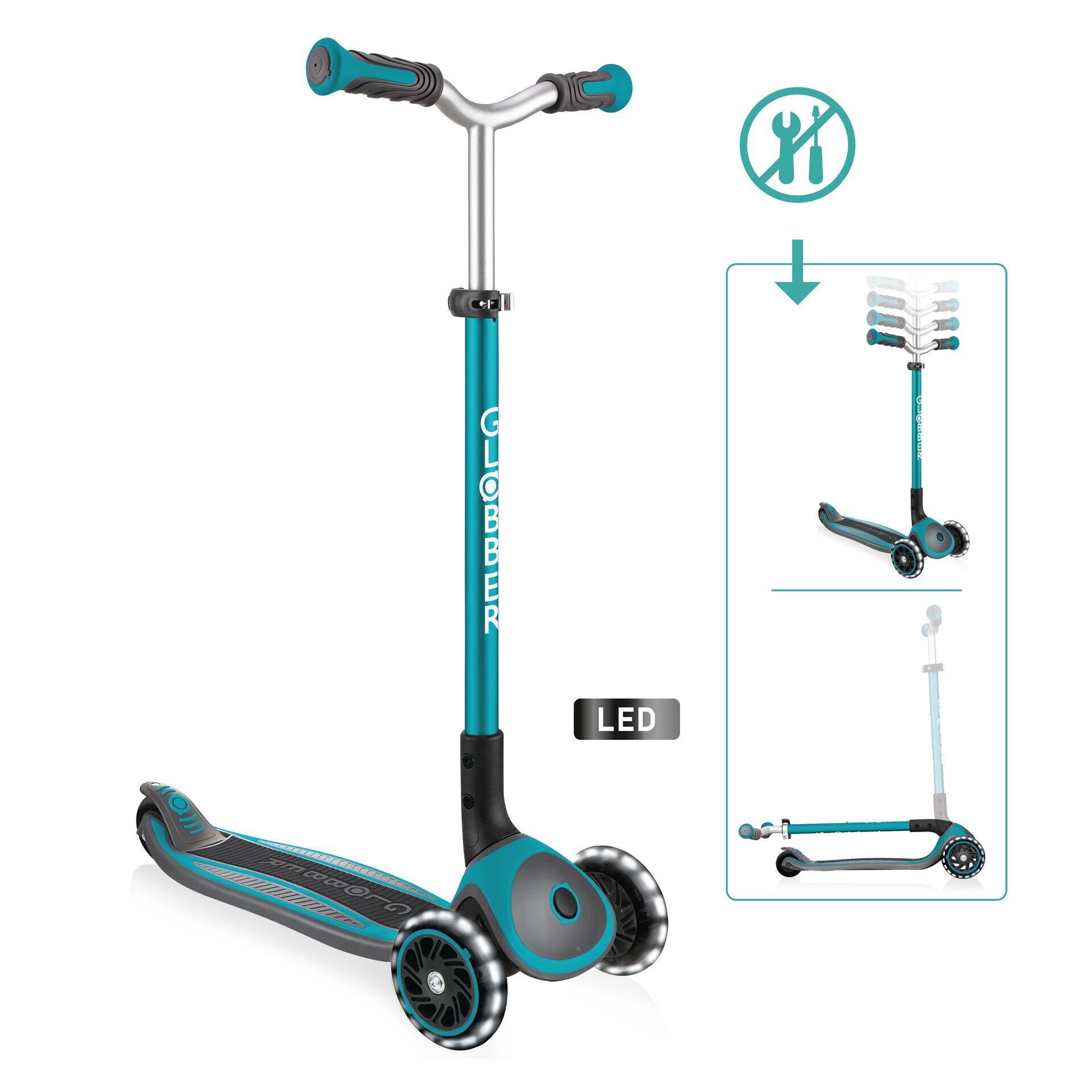 GLOBBER GLOBBER MASTER LIGHTS türkis, mit Leuchtrollen