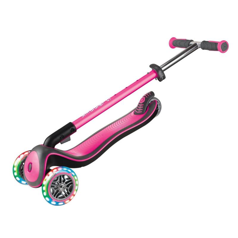 Trotineta pliabila Globber Elite Deluxe Lights Roz