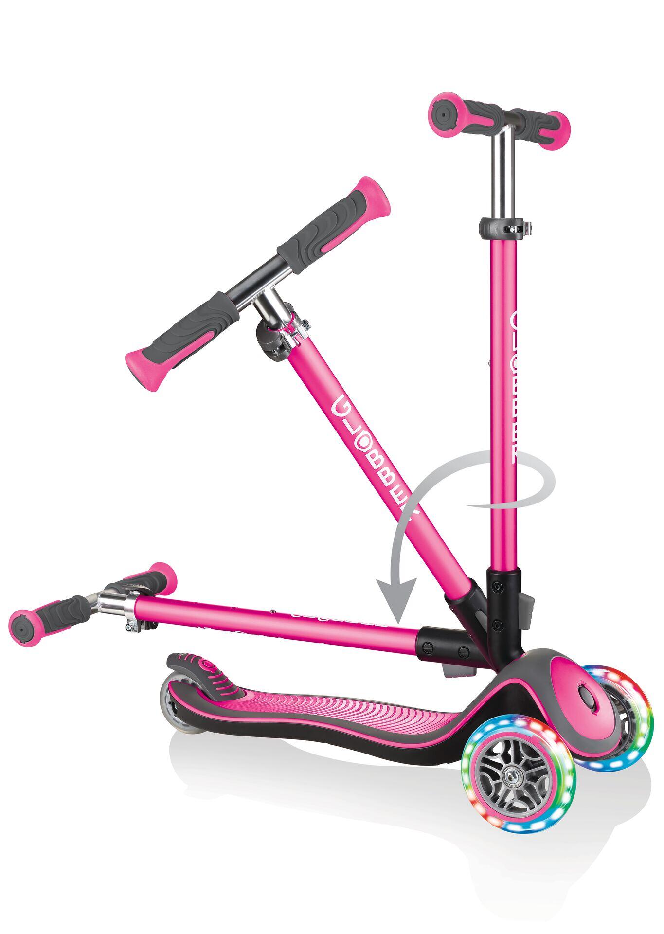 GLOBBER ELITE DELUXE LIGHTS pink, mit Leuchtrollen 12/15
