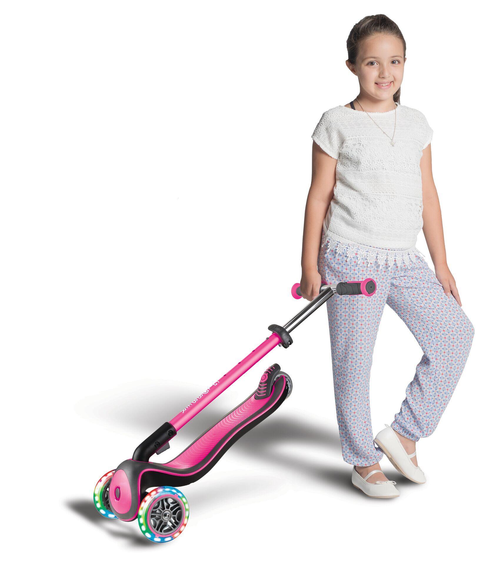 GLOBBER ELITE DELUXE LIGHTS pink, mit Leuchtrollen 14/15
