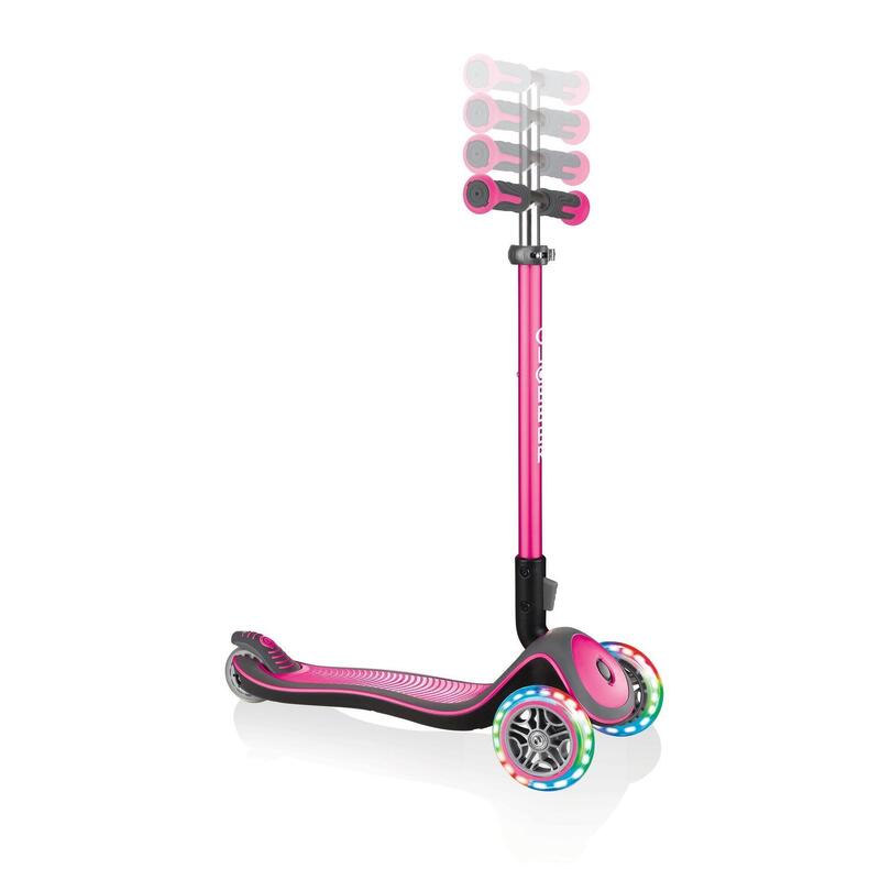 Trotineta pliabila Globber Elite Deluxe Lights Roz