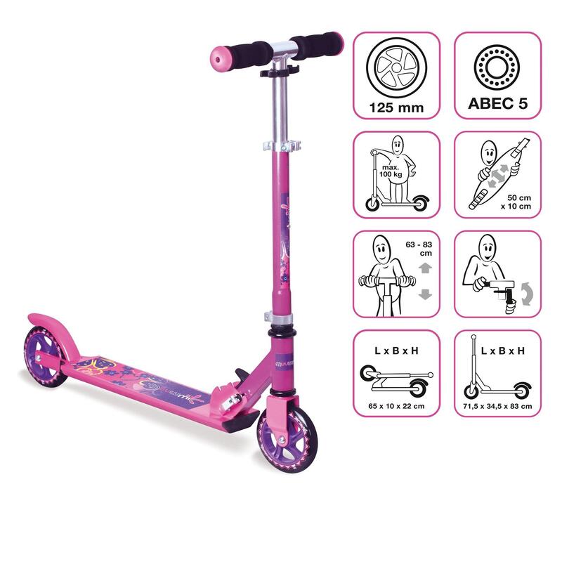 muuwmi Aluminium Scooter 125 mm pink