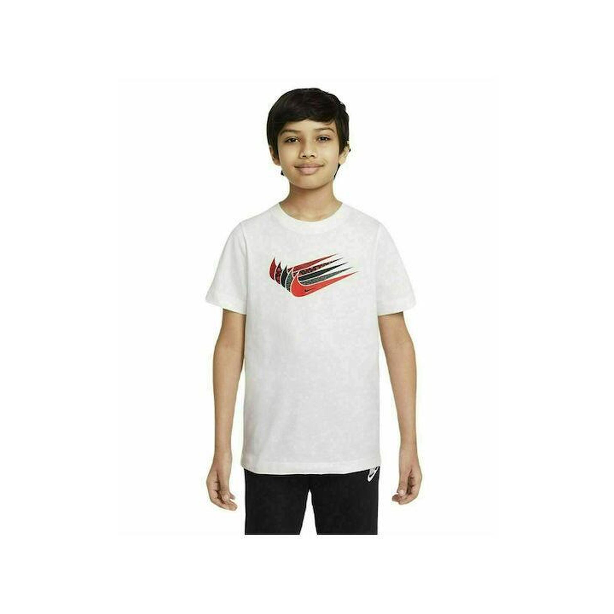 T-shirt ragazzo nike sportswear tee core bianco