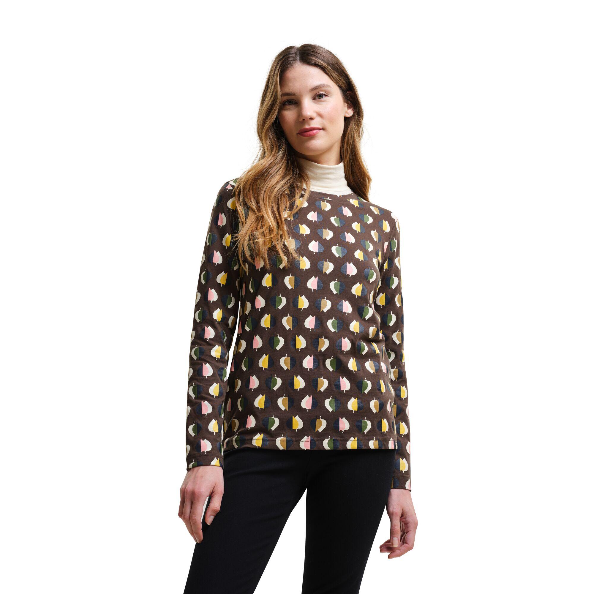 Womens/Ladies Orla Kiely Leaves LongSleeved TShirt (Tiny Elm Grey) 4/5