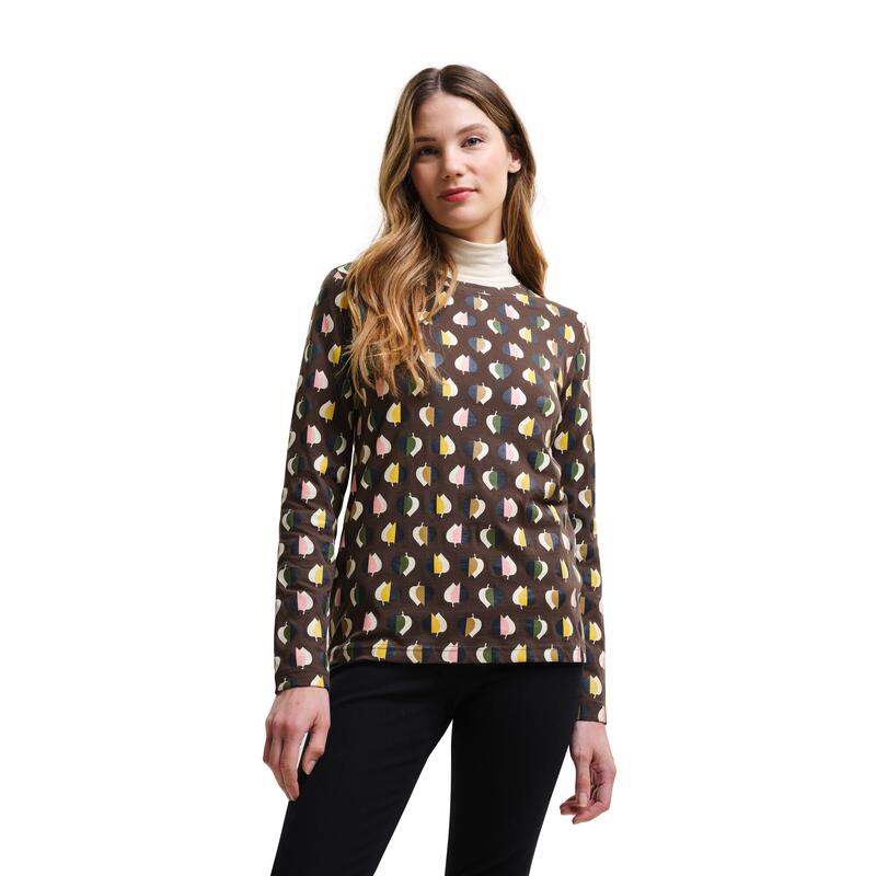 Camiseta Orla Kiely Hojas de Manga Larga para Mujer Pequeño Olmo Gris