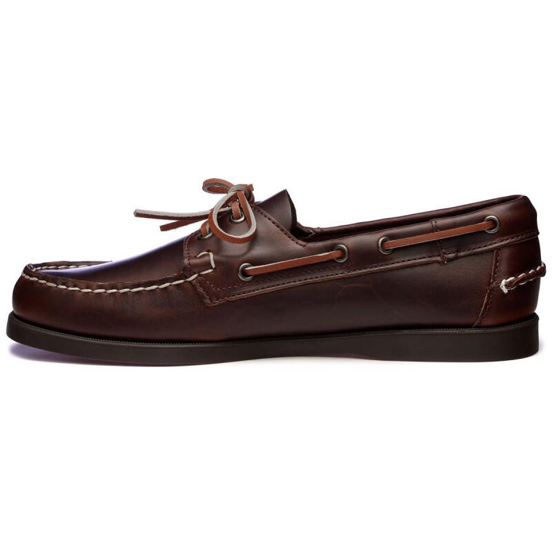 Sapato de barco masculino DOCKSIDES Portland Brown Leather - Brown Sole - SEBAGO