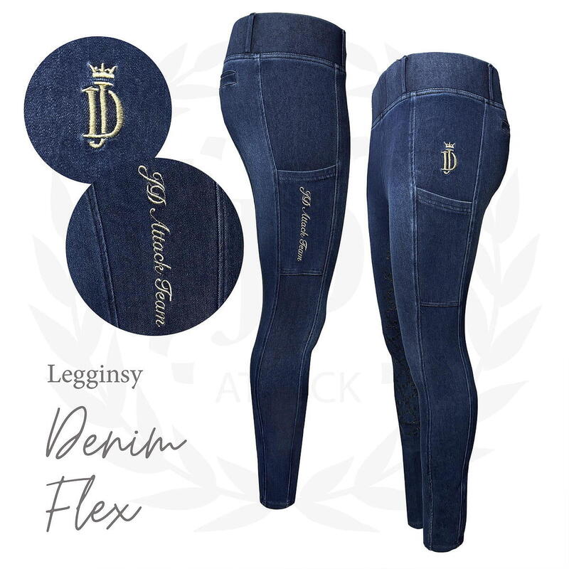 Legginsy jeździeckie damskie JD ATTACK Denim Flex