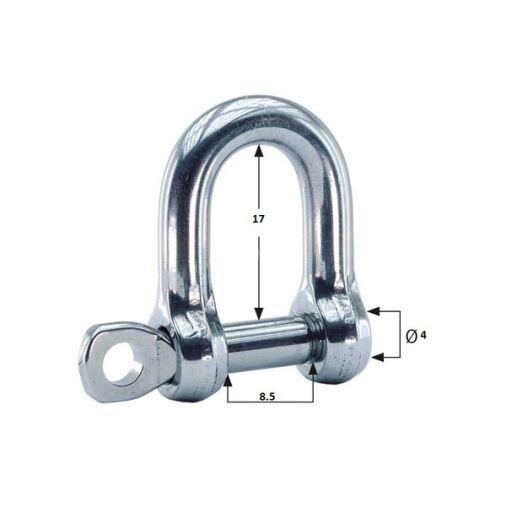 Manille droite inox - ORANGEMARINE 3/3
