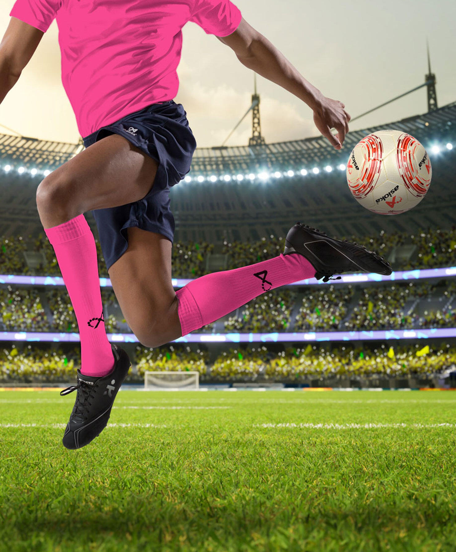 Medias de Fútbol  Asioka Soccer Fucsia Anti-pilling 39-45 2/7