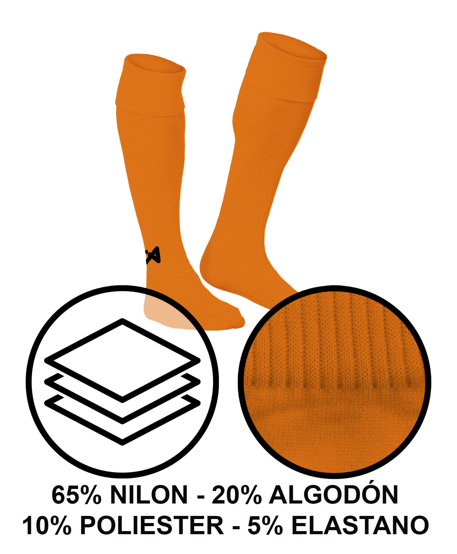 Medias de Fútbol  Asioka Soccer Naranja Anti-pilling 27-32 4/7