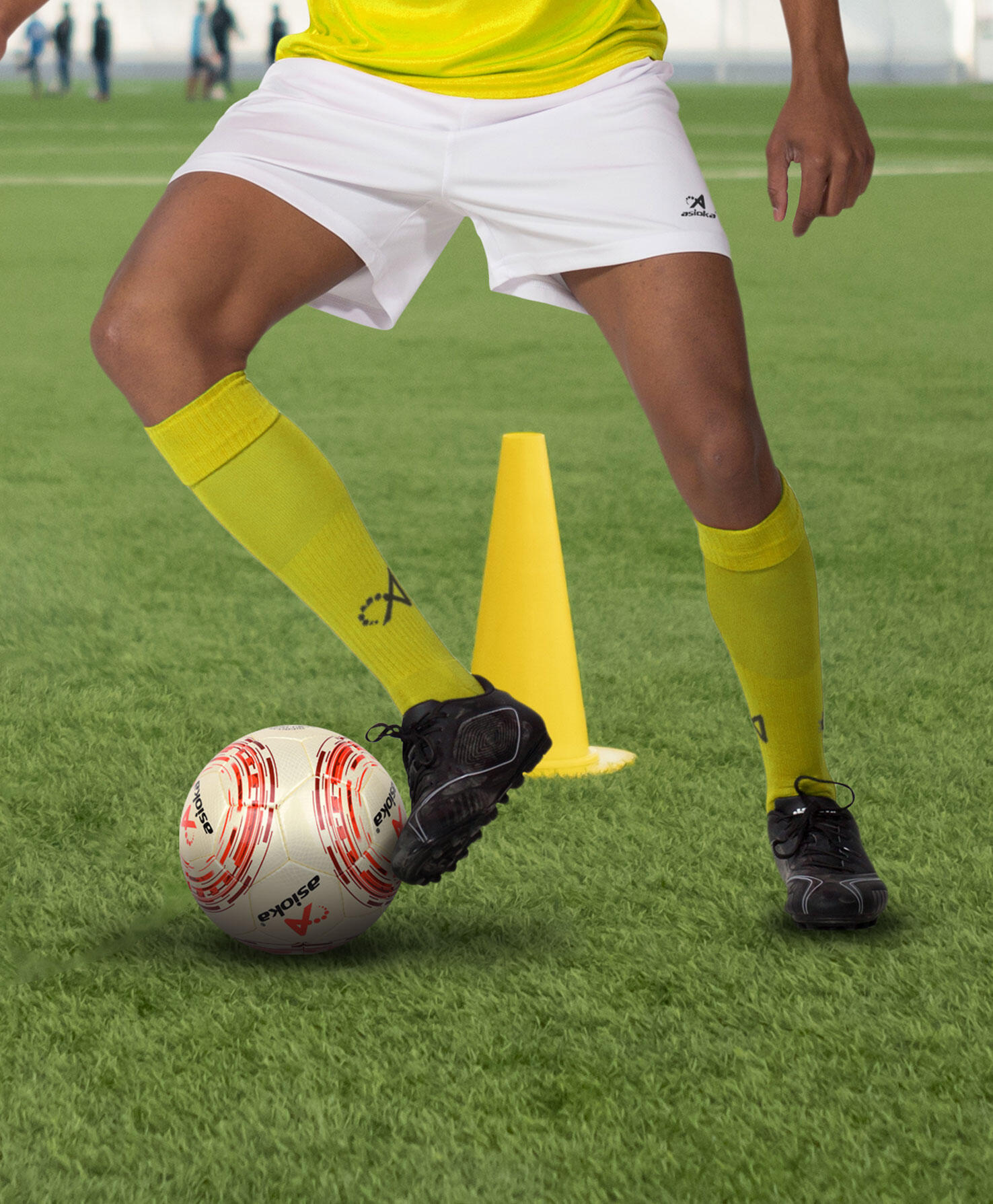 Medias de Fútbol  Asioka Soccer Amarillo Anti-pilling 33-38 2/7
