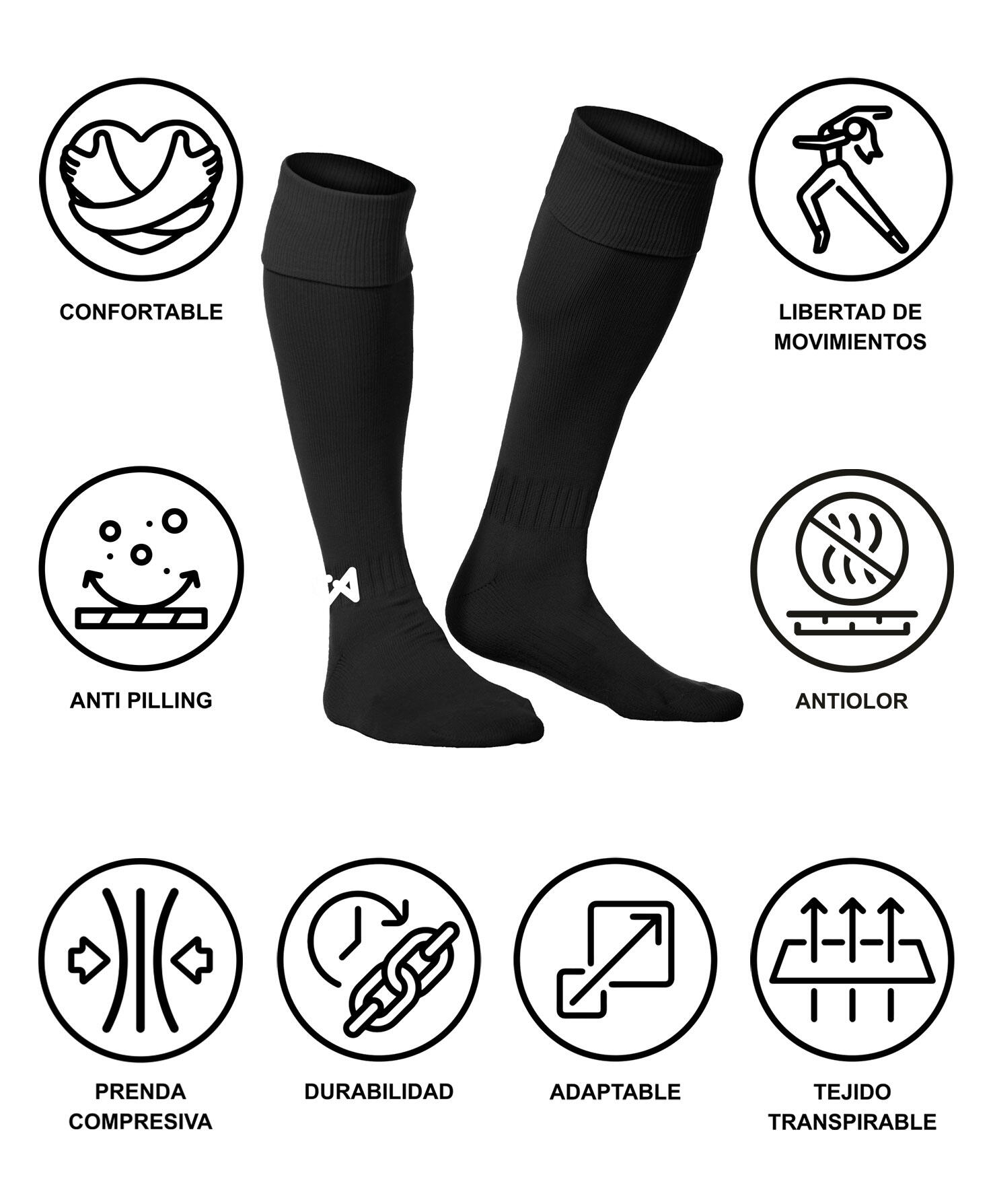 Medias de Fútbol  Asioka Soccer Negro Anti-pilling 33-38 6/7