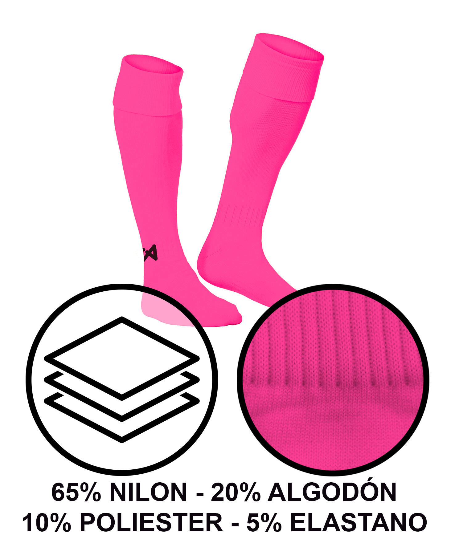 Medias de Fútbol  Asioka Soccer Fucsia Anti-pilling 39-45 4/7