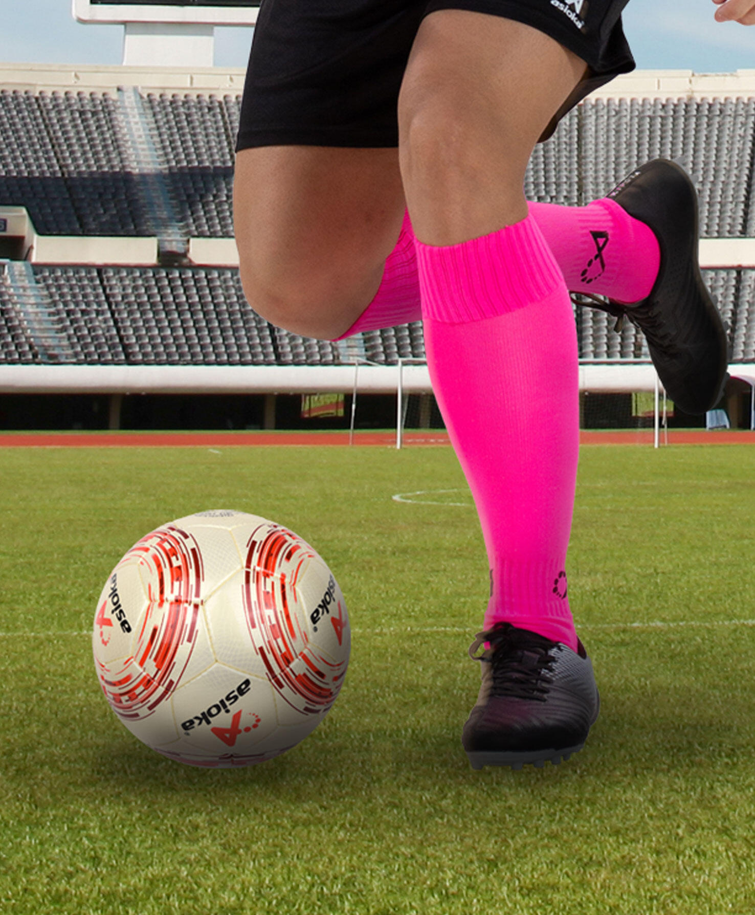 Medias de Fútbol  Asioka Soccer Fucsia Anti-pilling 39-45 3/7