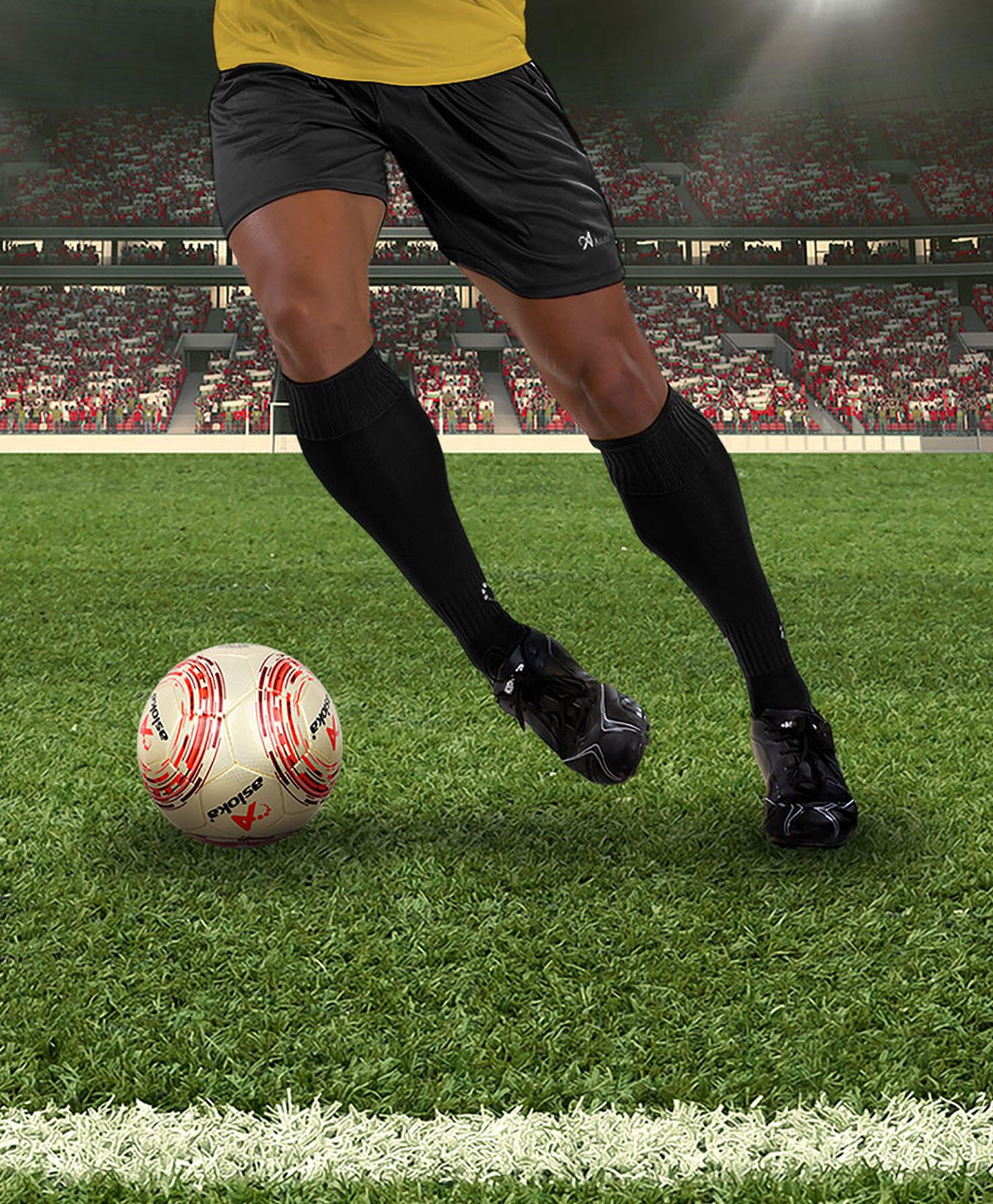 Medias de Fútbol  Asioka Soccer Negro Anti-pilling 33-38 2/7