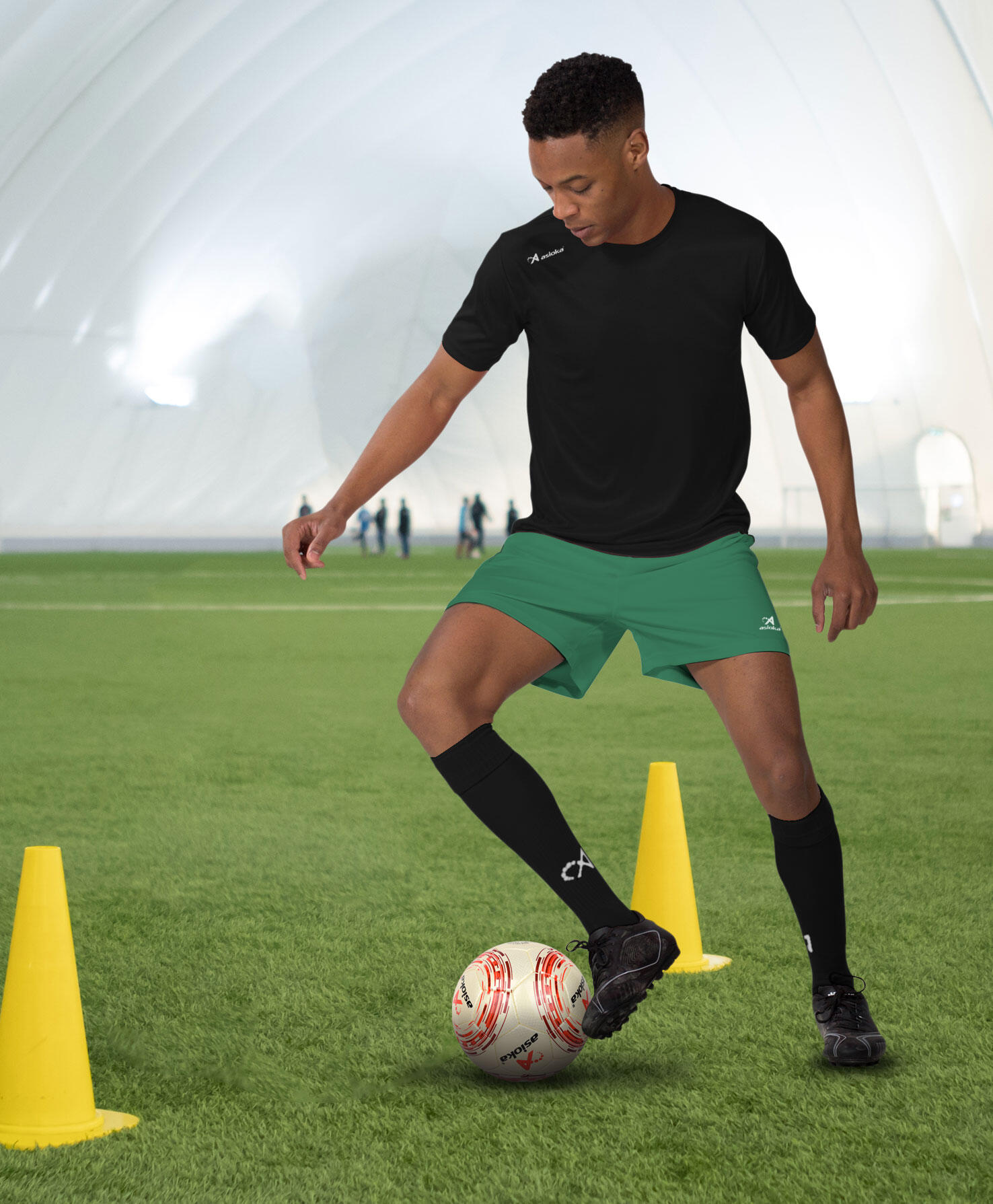 Pantalón Corto de Fútbol Adulto Asioka Premium Verde 2/7