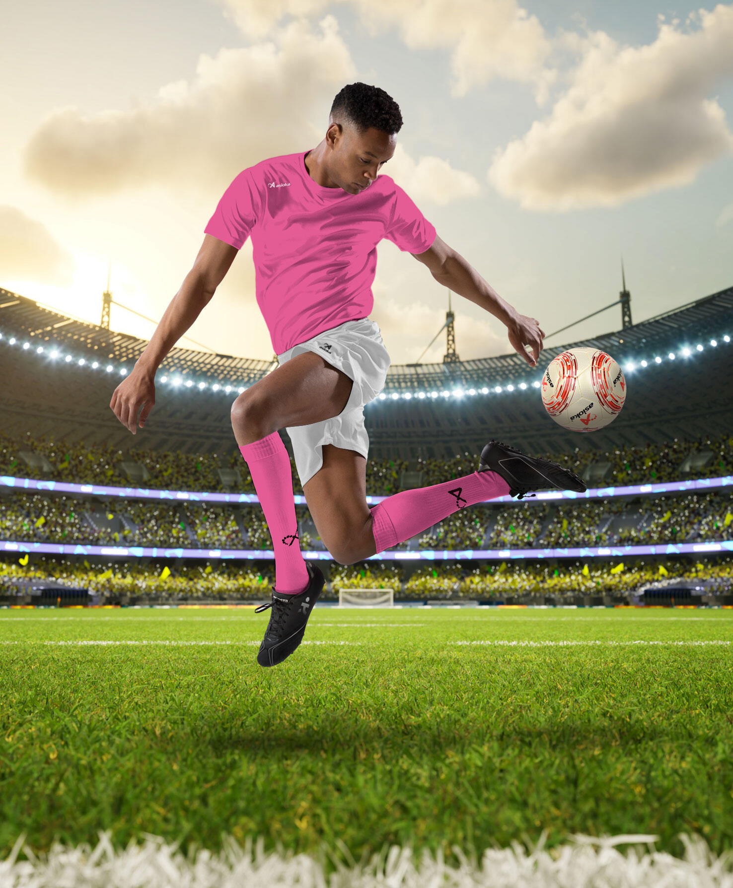 Pantalón Corto de Fútbol Adulto Asioka Premium Blanco 3/7