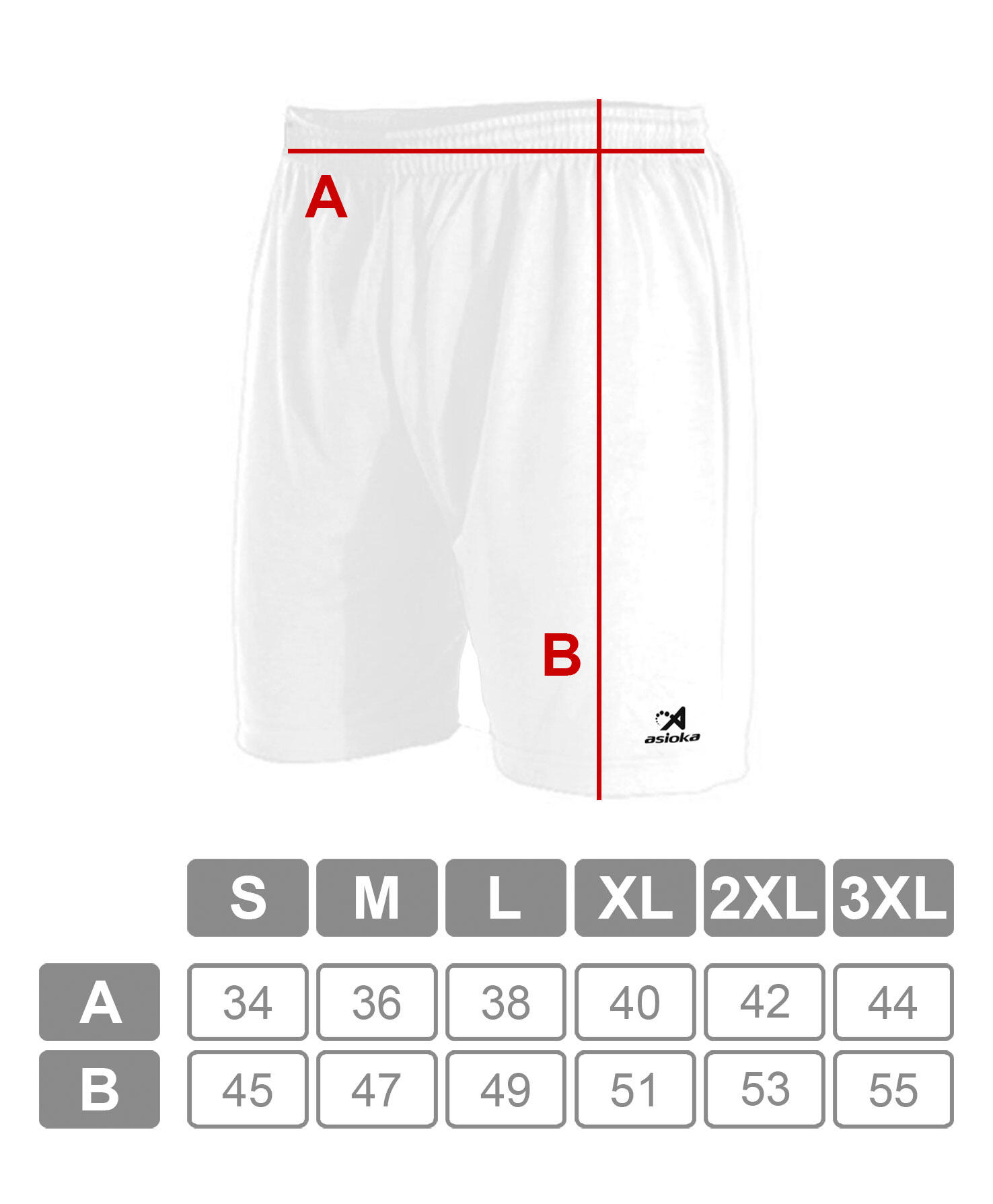 Pantalón Corto de Fútbol Adulto Asioka Premium Blanco 5/7