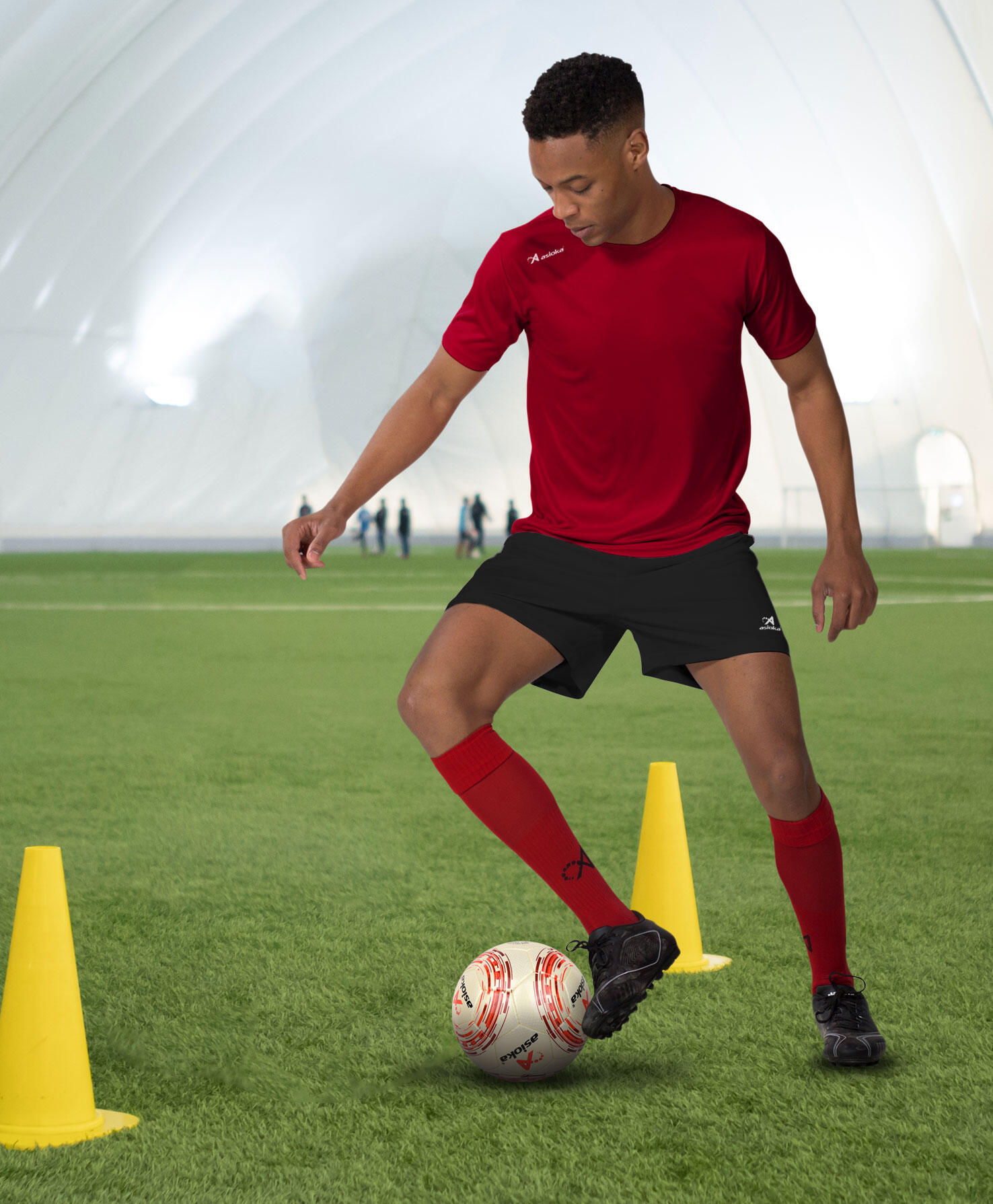 Pantalón Corto de Fútbol Adulto Asioka Premium Negro 2/6