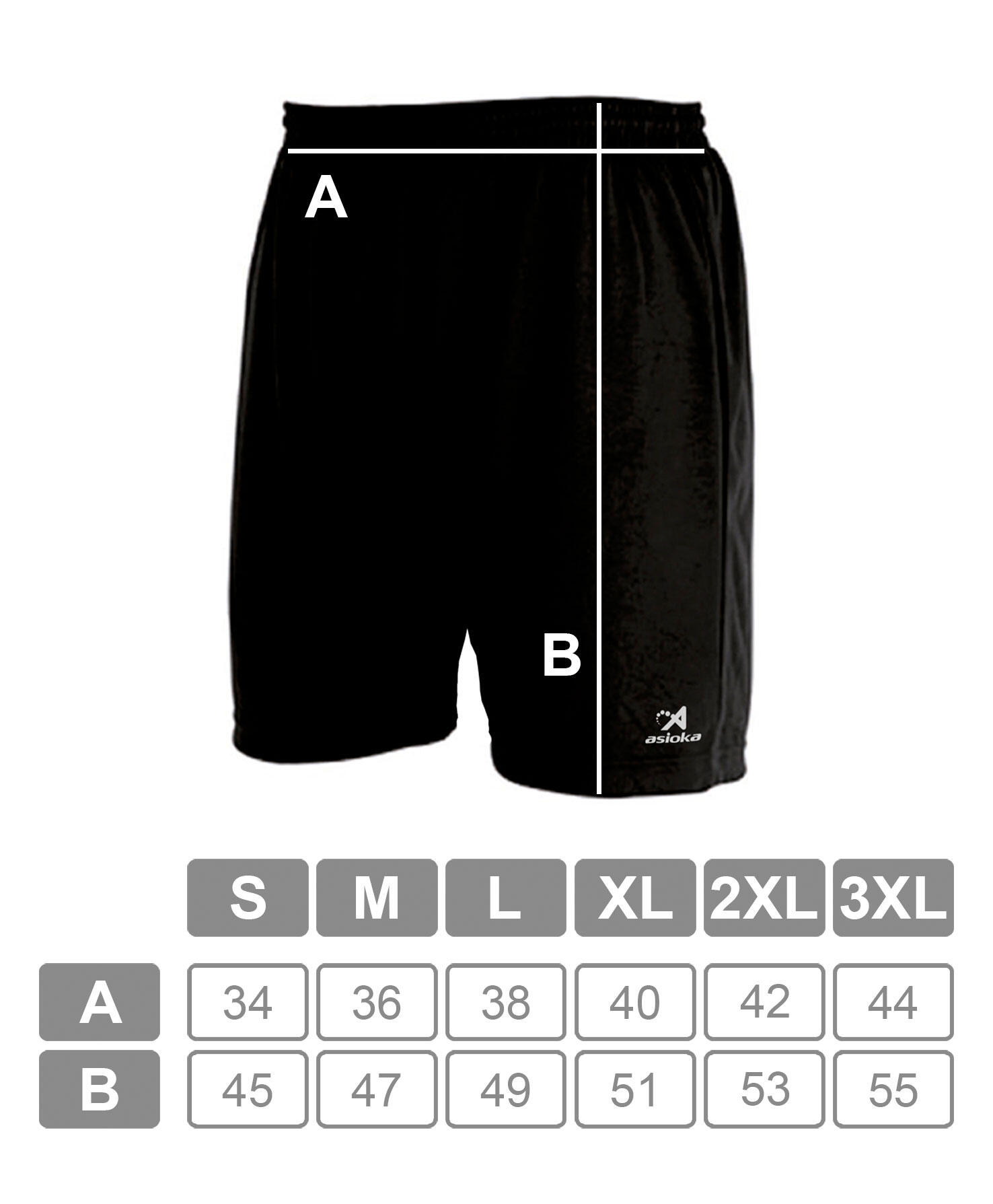 Pantalón Corto de Fútbol Adulto Asioka Premium Negro 5/6