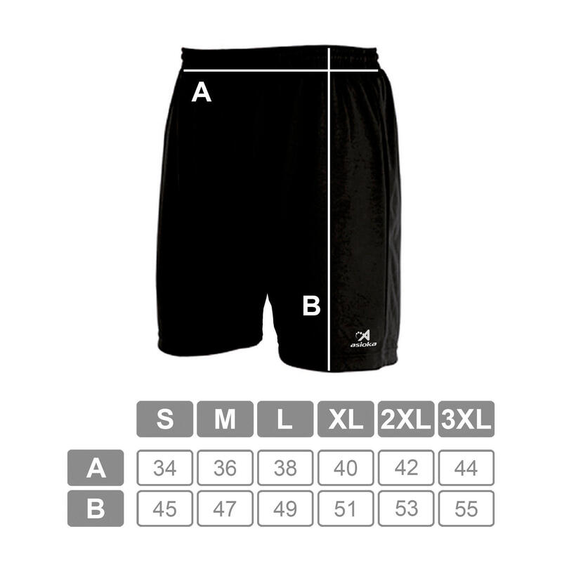 Pantalón Corto de Fútbol Adulto Asioka Premium Negro
