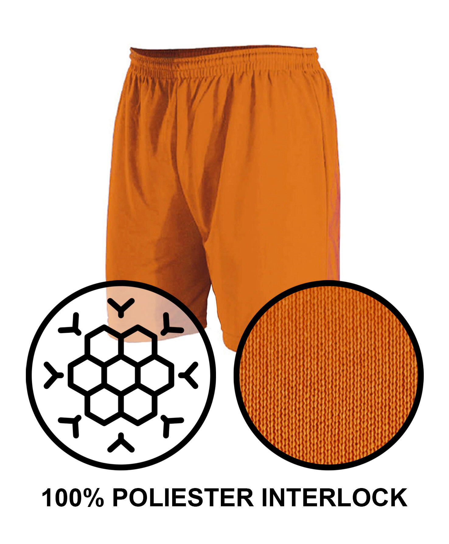 Pantalón Corto de Fútbol Adulto Asioka Premium Naranja 4/7