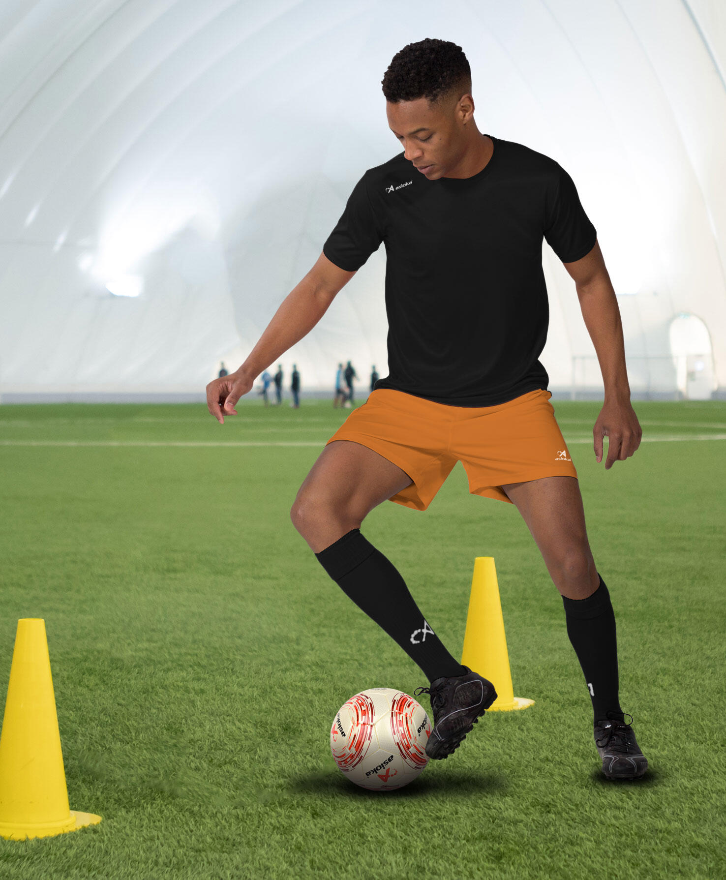 Pantalón Corto de Fútbol Adulto Asioka Premium Naranja 2/7