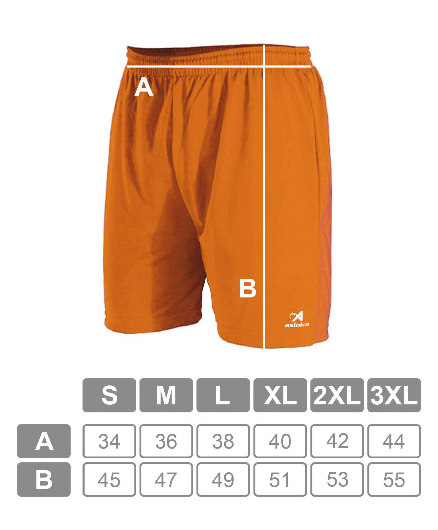 Pantalón Corto de Fútbol Adulto Asioka Premium Naranja 5/7