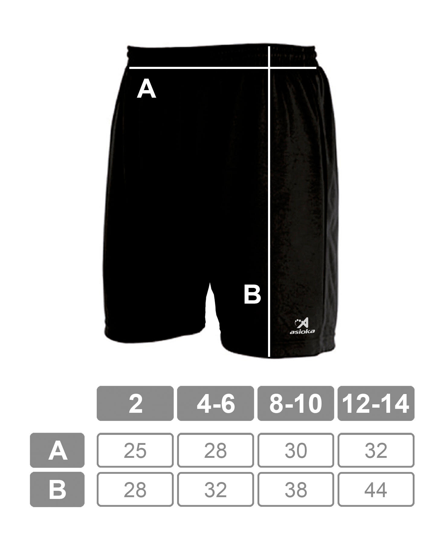 Pantalón Corto de Fútbol para Niños Asioka Premium Negro 5/6