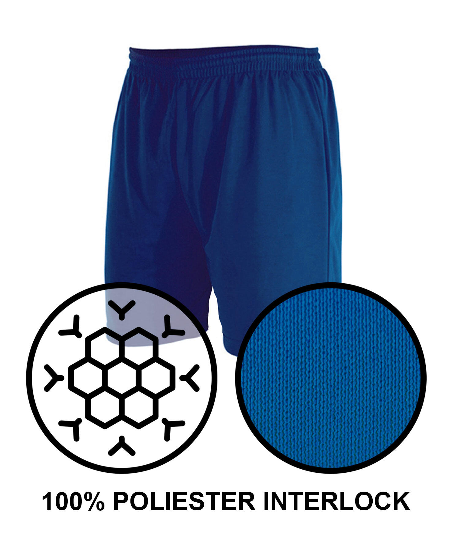 Pantalón Corto de Fútbol para Niños Asioka Premium Azul Royal 6/7