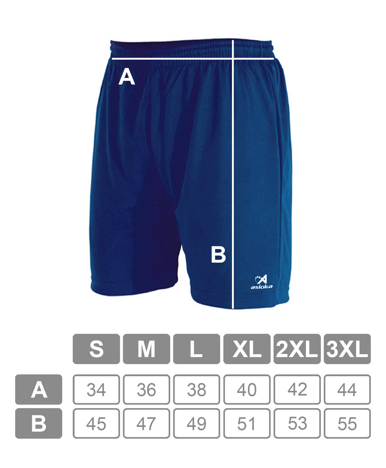 Pantalón Corto de Fútbol Adulto Asioka Premium Azul Royal 5/7