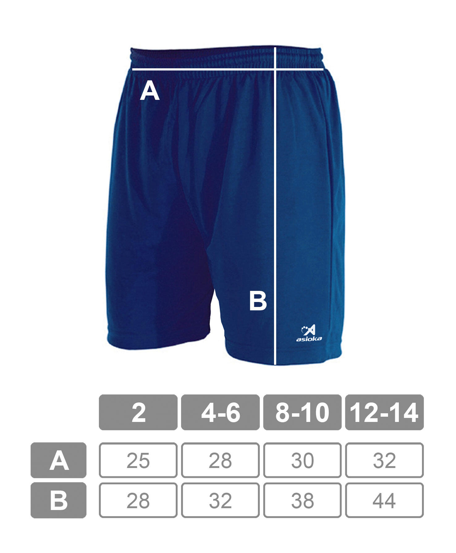Pantalón Corto de Fútbol para Niños Asioka Premium Azul Royal 5/7