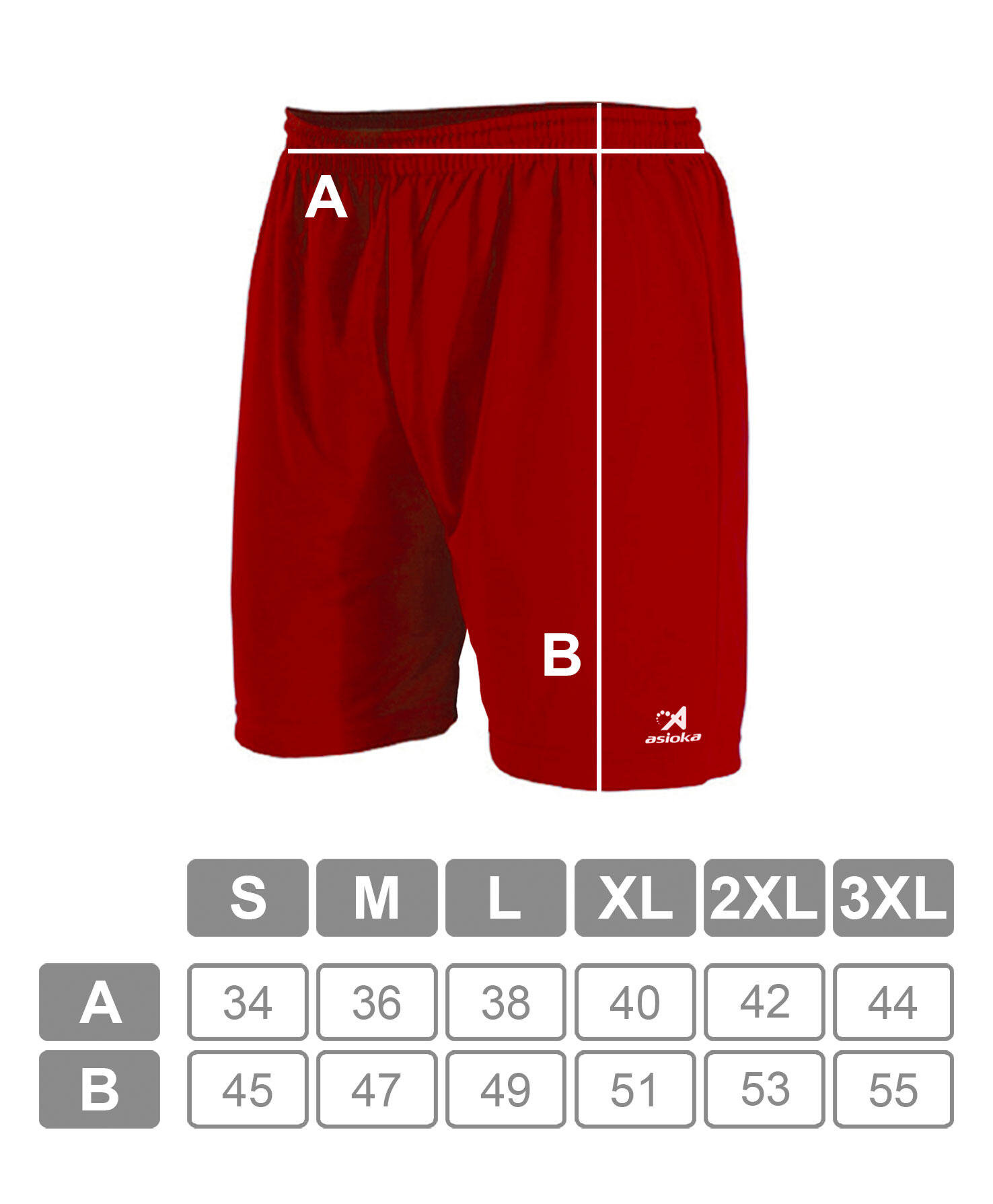 Pantalón Corto de Fútbol Adulto Asioka Premium Rojo 5/7