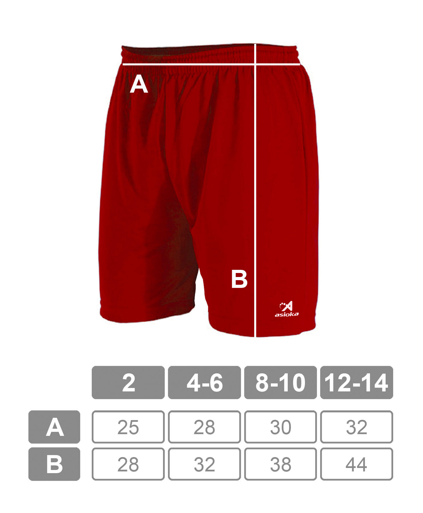 Pantalón Corto de Fútbol para Niños Asioka Premium Rojo 5/7
