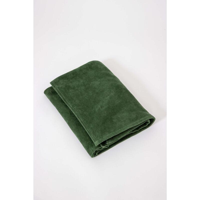Set de 6 couvertures de yoga - vert forêt - 70% coton recyclé - 190x120cm