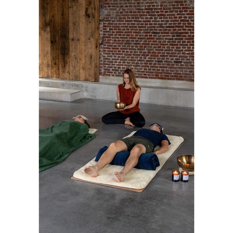 Set van 6 yoga dekens - bosgroen - 70% gerecycled katoen - 190x120cm