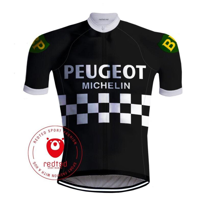 Maillot Cyclisme Vintage Peugeot - REDTED - Noir